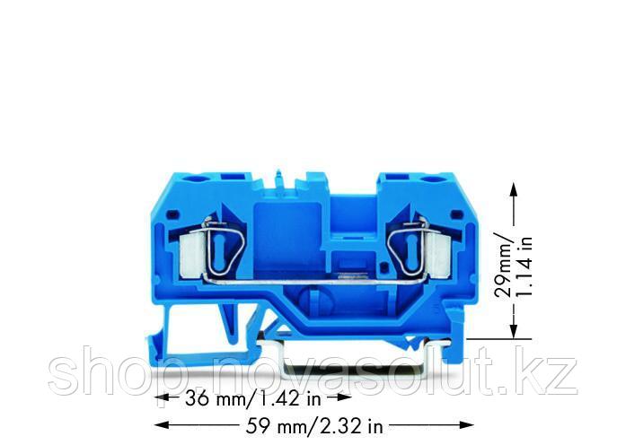 2-проводной сквозной зажим 4 мм² для DIN-рейки, синий WAGO 281-904 - фото 2 - id-p104564339