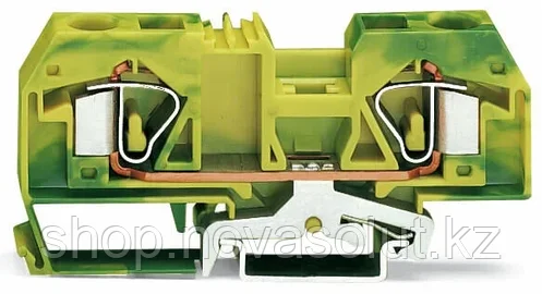 2-проводной защитный зажим; 16 мм² для DIN-рейки, зелено-желтый WAGO 283-907, фото 2