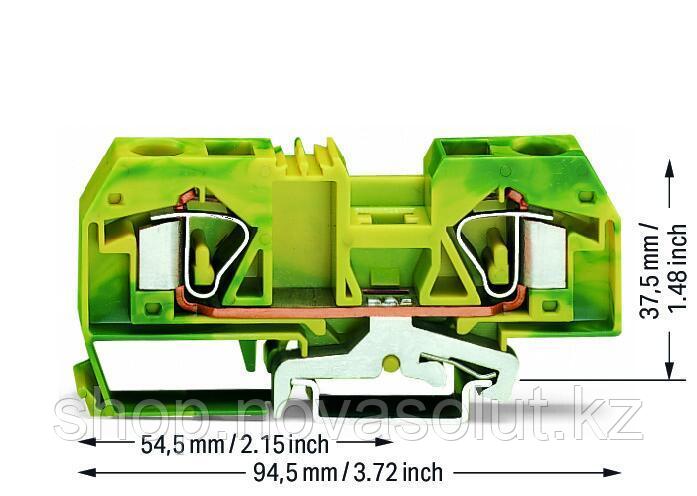 2-проводной защитный зажим; 16 мм² для DIN-рейки, зелено-желтый WAGO 283-907 - фото 2 - id-p104568851