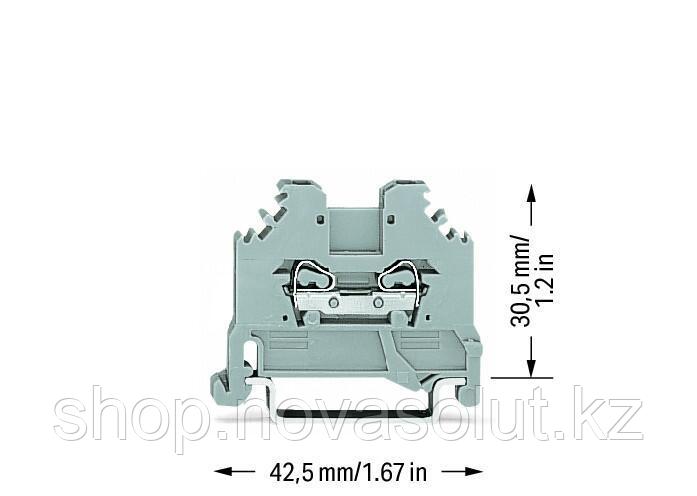 2-проводной сквозной зажим 1,5 мм² для DIN-рейки, серый WAGO 279-101 - фото 2 - id-p104568871