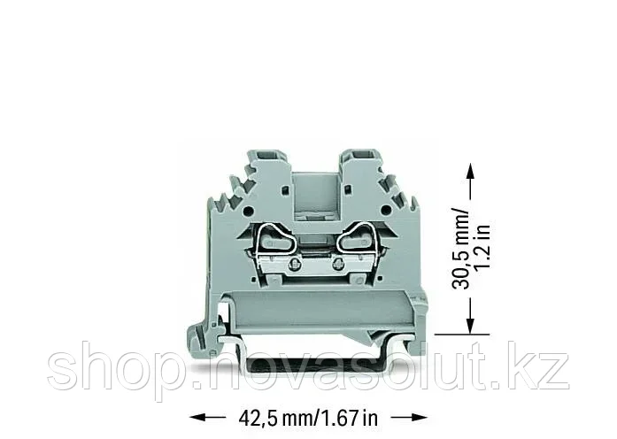 2-проводной сквозной зажим 2,5 мм² для DIN-рейки, серый WAGO 280-101 - фото 2 - id-p104568896