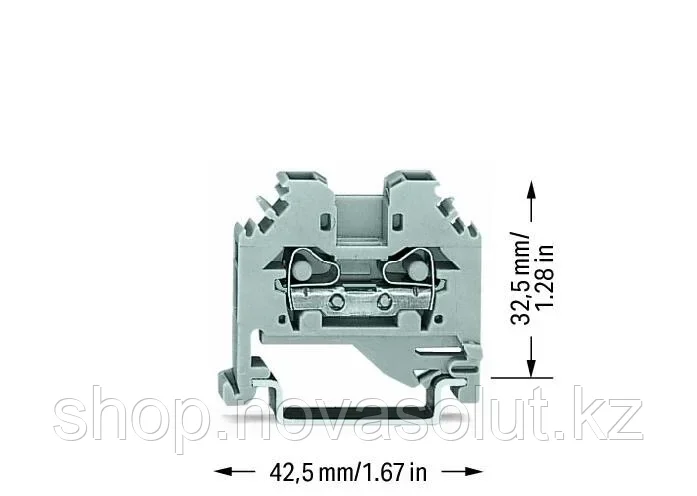 2-проводной сквозной зажим 4 мм² для DIN-рейки, серый WAGO 281-101 - фото 2 - id-p104568933