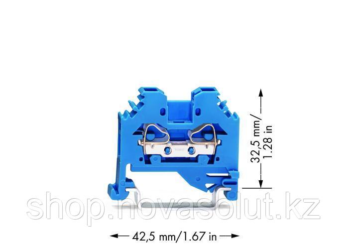 2-проводной сквозной зажим 4 мм² для DIN-рейки, синий WAGO 281-104 - фото 2 - id-p104568961