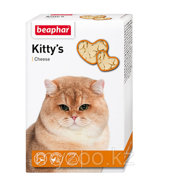 BEAPHAR Kitty*s Cheese, Беафар сердечки с сыром, уп. 180 табл.