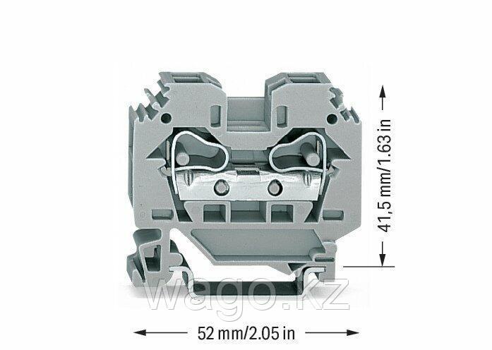 2-проводной сквозной зажим; 10 мм² для DIN-рейки, серый WAGO 284-101 - фото 2 - id-p104568991