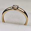 Золотое кольцо с бриллиантами 0.145Сt VVS2/I, VG - Cut, фото 10