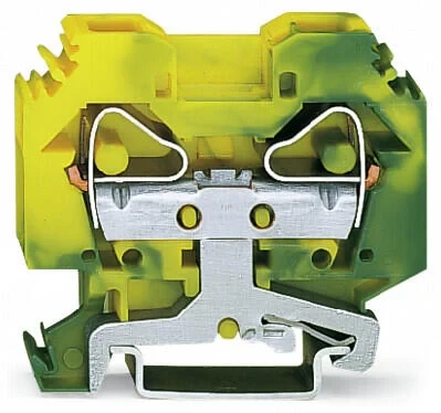 2-проводной сквозной зажим; 16 мм² для DIN-рейки, зелено-желтый WAGO 283-107