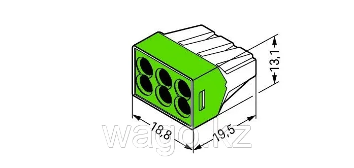 Клемма PUSH WIRE® для распределительных коробок, зеленый WAGO 773-116, фото 2