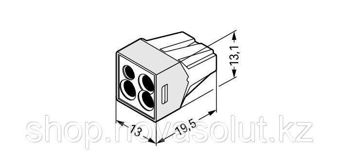 Разъем PUSH WIRE® для соединительных коробок для одножильных и многожильных проводников WAGO 773-124, фото 2