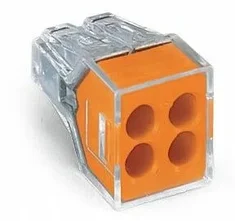 Клемма PUSH WIRE® для распределительных коробок, 2.5 мм², оранжевый WAGO 773-104