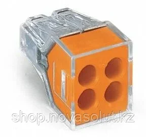 Клемма PUSH WIRE® для распределительных коробок, 2.5 мм², оранжевый WAGO 773-104 - фото 1 - id-p104569622