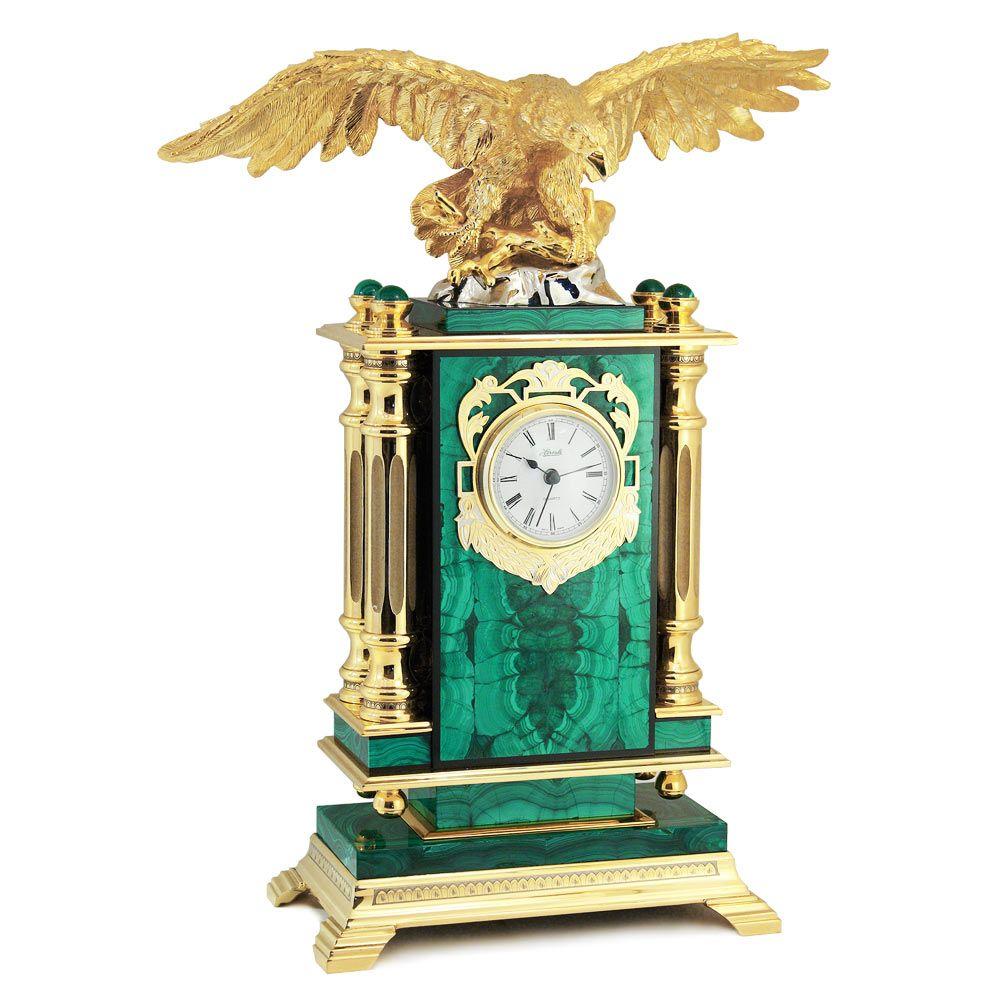 Каминные часы из малахита "Орел" 113159 - фото 1 - id-p80870227