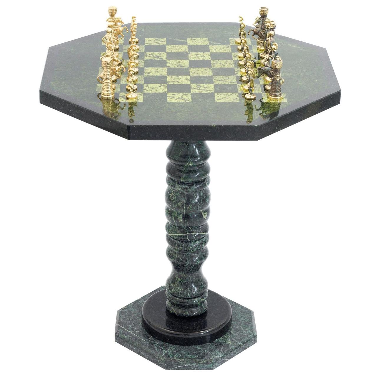 Шахматный стол фигуры "Римские" из бронзы и змеевика 113336 - фото 2 - id-p80872053