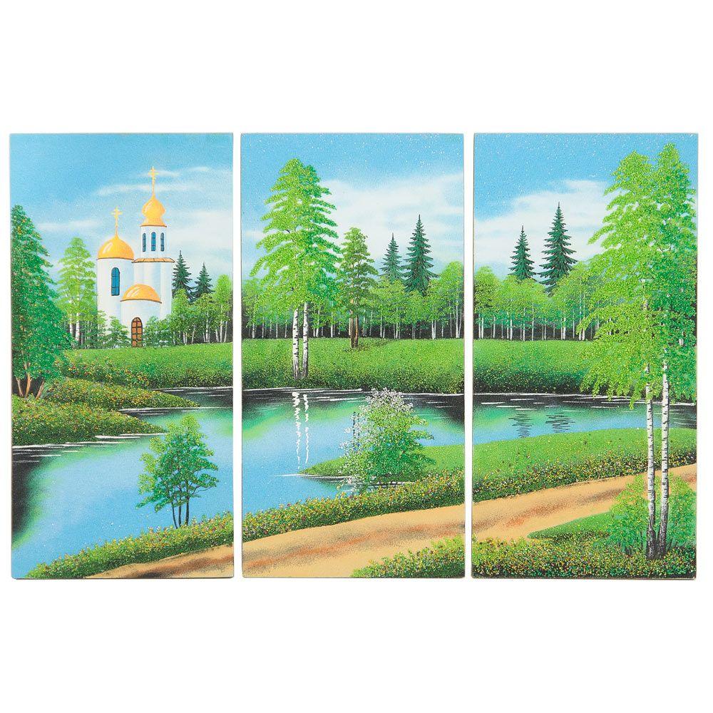 Картина модульная "Церковь у озера" 40х60 см 117104 - фото 1 - id-p80869106