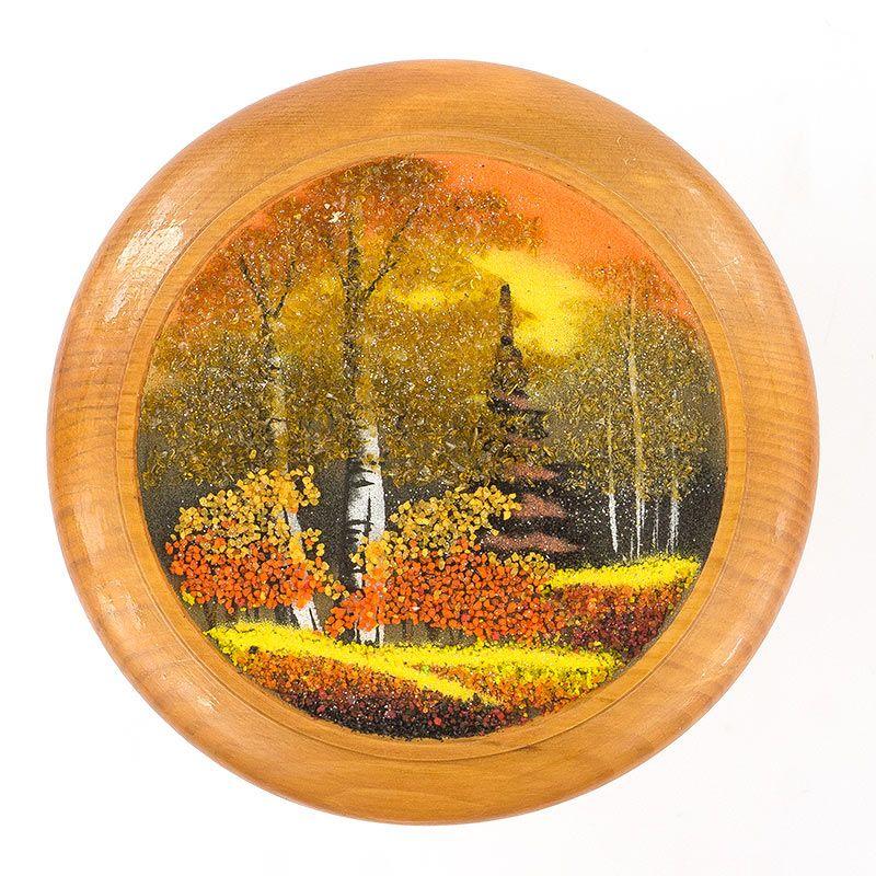 Тарелка декоративная "Осень золотая" 15 см каменная крошка 119556 - фото 1 - id-p80869862