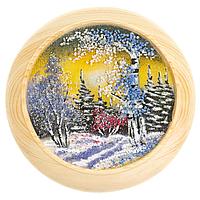Тарелка декоративная с рисунком "Зимний вечер" 20 см каменная крошка