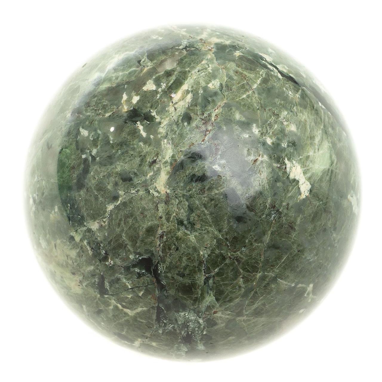 Шар из камня жадеит 6 см / шар декоративный / шар для медитаций / каменный шар / сувенир из камня - фото 2 - id-p100666610