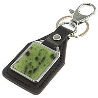 Брелок для ключей с накладкой из нефрита / подарочный брелок / сувениры из камня / подарок другу