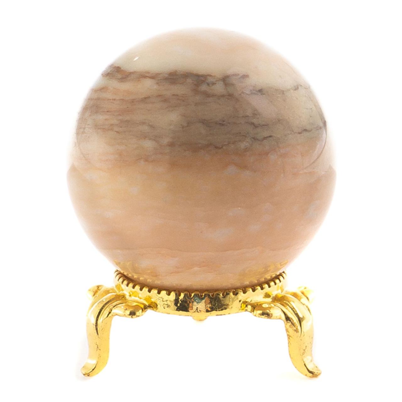 Шар 4,5 см из газганского мрамора / шар декоративный / шар для медитаций / каменный шарик / сувенир из камня - фото 2 - id-p103172606