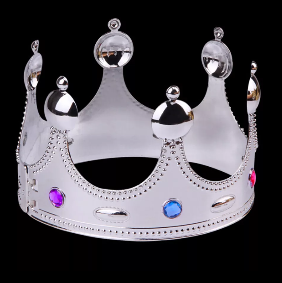 Королевская корона с камнями серебристая