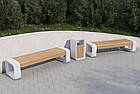 Скамейка из композитного мраморного камня JOTA, c настилом ДПК, модель ASY BIR, фото 5