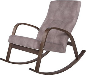 Кресло -качалка Ирса мебельная ткань арт.GT3400-МТ001 орех