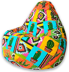 Кресло -мешок XL жаккард арт.5007021 разноцветный кактус