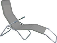 Кресло -шезлонг Капри каркас серый, ткань коричневая