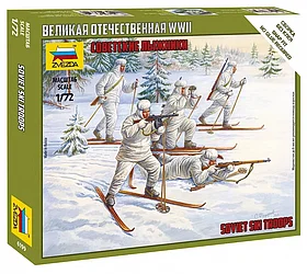 Сборная модель: Советские лыжники (1/72) | Zvezda