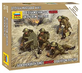 Сборная модель: Британский пулемёт Виккерс с расчётом 1939-1943 (1/72) | Zvezda