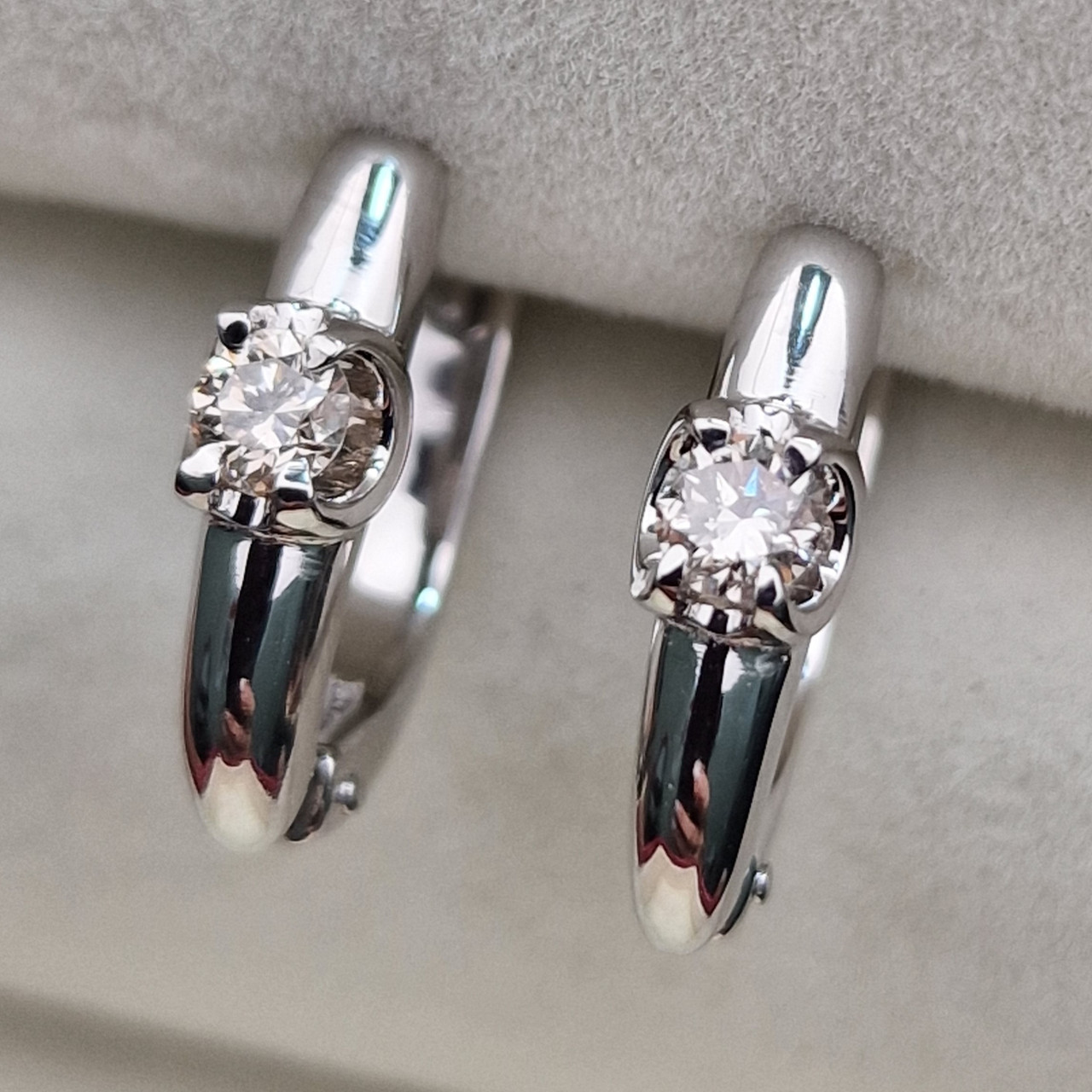 Золотые серьги с бриллиантами 0.274Ct VS2/L, VG-Cut
