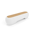 Скамейка из композитного мраморного камня JOTA, c настилом ДПК, модель TOMPAQ, фото 2