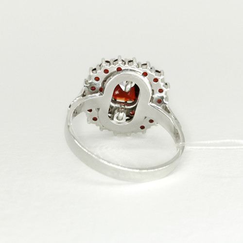 Кольцо из серебра с природным богемским гранатом - размер 17,5 - фото 4 - id-p104447338