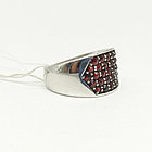 Кольцо из серебра с природным богемским гранатом - размер 18, фото 2