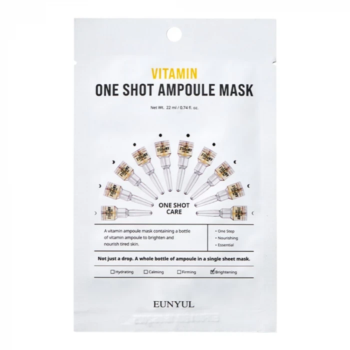 Eunyul Ампульная тканевая маска для лица с Витамином С Vitamin One Shot Ampoule Mask / 22 мл.