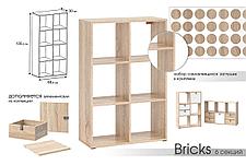 Стеллаж 6 секций Bricks дуб сонома, фото 3