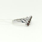 Кольцо из серебра с природным богемским гранатом - размер 16,5, фото 2