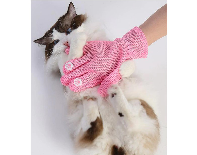 Перчатка для расчесывания кошек, массажная перчатка для удаления шерсти у домашних питомцев 235*160 мм - фото 4 - id-p104617259