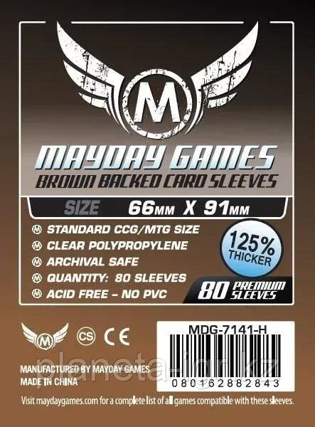 Протекторы: Коричневые 66x91 (80 шт.) | Mayday Games