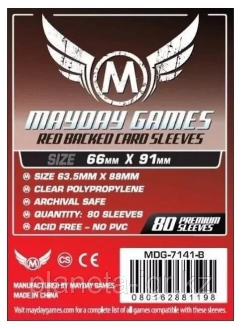 Протекторы: Красные 66x91 (80 шт.) | Mayday Games