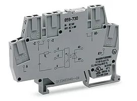 Релейный модуль с оптопарой, 2-х проводное соединение, номинальное напряжение 24В, WAGO 859-730