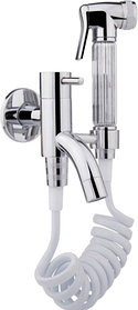 "Potato P0047" Смеситель с гигиенической лейкой, шлангом и держателем. Покрытие: хром.