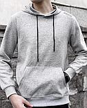 Худи с кап без лого сер 2603-2, фото 3