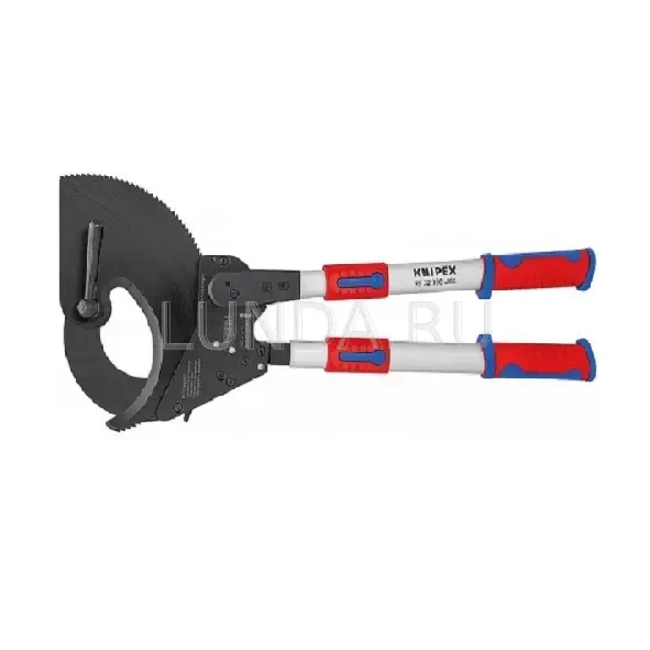 Ножницы для резки кабелей с трещоткой и выдвижными телескопическими рукоятками, KNIPEX - фото 1 - id-p104627629