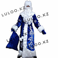 Новогодний костюм Дед Мороз "Боярский", синий.