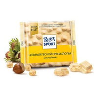 Ritter Sport шоколад белый Цельный лесной орех и хлопья, 100 гр