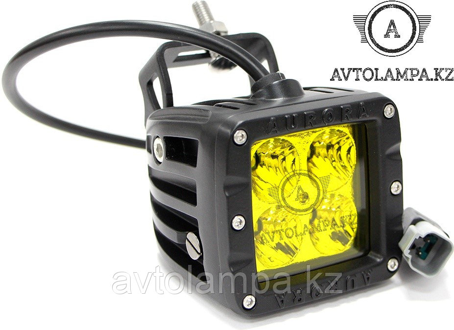 Фара AURORA  ALO-T-2-E4T Жёлтый СВЕТ ближнее освещение, квадратная фары Aurora 1шт