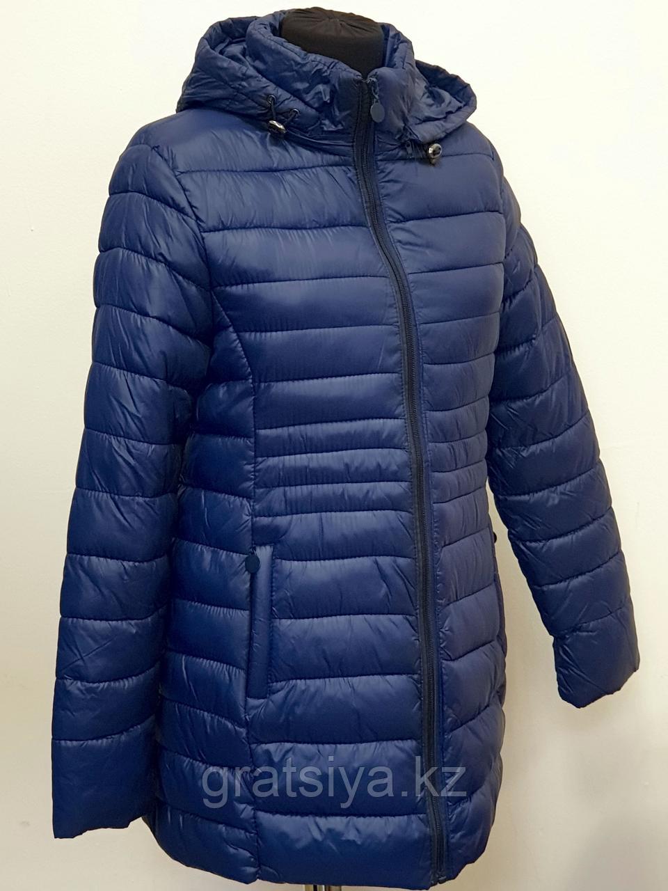 Удлиненная Женская Куртка Пуховик из Пуха Синий Южная Корея - фото 1 - id-p104427681