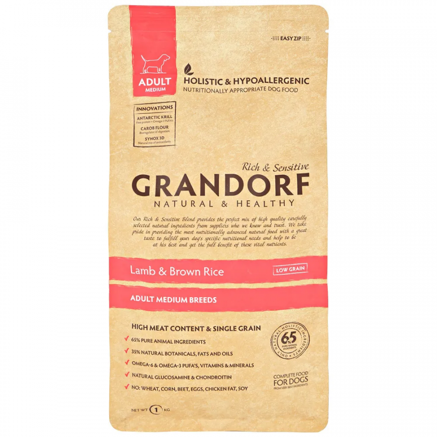Grandorf Сухой корм для собак средних пород с ягненком и рисом (развес)