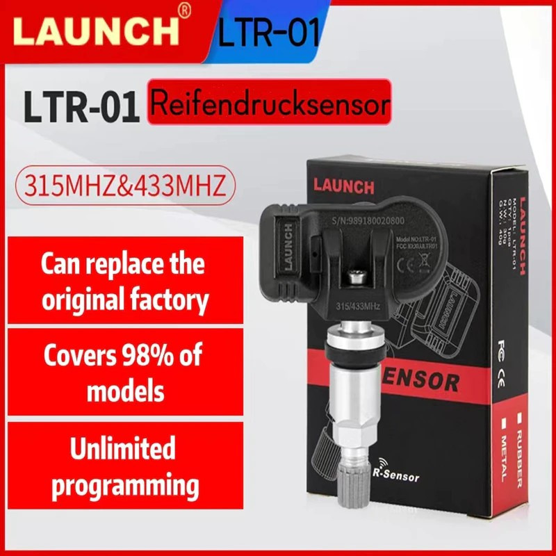 Датчик давления в шинах TPMS LAUNCH RF-Sensor LTR-01 программируемый резиновый - фото 2 - id-p93863543